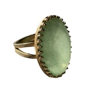Stella & Dot Retired Camilla Green Stone Gold Adjustable Ring